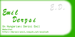 emil derzsi business card